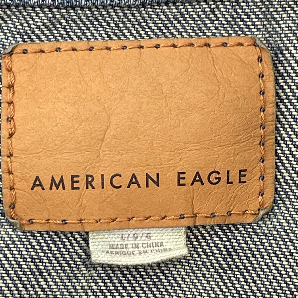 American Eagle Women's Denim Jacket Button Up Short, 100% Cotton, Sz. L - Picture 7 of 8